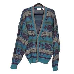 Vintage The Mens Store at Sears Cardigan Sweater Large‎ Grandpa Button Grunge